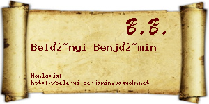 Belényi Benjámin névjegykártya