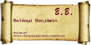 Belényi Benjámin névjegykártya