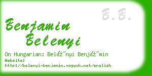 benjamin belenyi business card